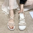 thumbnail image 5 of FNFYFH Women's Flat Sandals Strappy Dressy Comfy Low Wedge Sandals Casual Fisherman Sandal Open Toe Gladiator Sandals Summer Sandals for Beach, 5 of 5