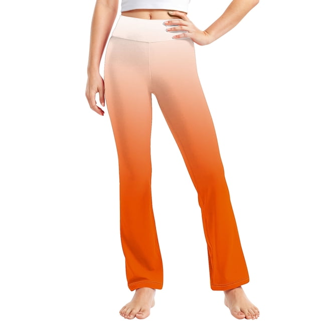 Odeerbi 2-13 Años Niñas Pierna Ancha Pantalones Yoga Gradiente Workout Danza Deportes Atlético Pantalones Elasticidad Lindo Alta Cintura Pantalones Pierna Recta