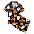 thumbnail image 4 of NIEWTR Kids 2 Piece Outfits Girls Cute Halloween Pajamas Button Down Short Sleeve Shirt Shorts Pjs Cute Everyday Sleepwear, 4 of 5