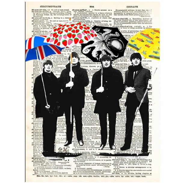 Art N Wordz UM Beatles Umbrella Dictionary Page Pop Art Print Poster