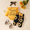 thumbnail image 2 of TOWED22 Baby Girl Clothes 3 6 9 12 Months Outfits Long Sleeve Knitted Romper & Daisy Pants Fall Winter 3Pcs Clothes Sets(Orange,0-3 M), 2 of 9