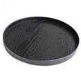 thumbnail image 2 of Round Wood Tableware Serving Decorative Trays Platters Black, 24cm, 2 of 3