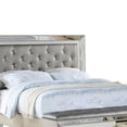 thumbnail image 4 of Benjara Reva California King Bed- Storage Bench- Upholstered Silver Faux Leather, 4 of 5