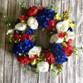 thumbnail image 2 of OAVQHLG3B 4th of July Wreath Patriotic American Wreath Handcrafted Red White and Blue Berry Memorial Day Wreath Festival Garland Decorations for Front Door Wall Home Decor, 2 of 4