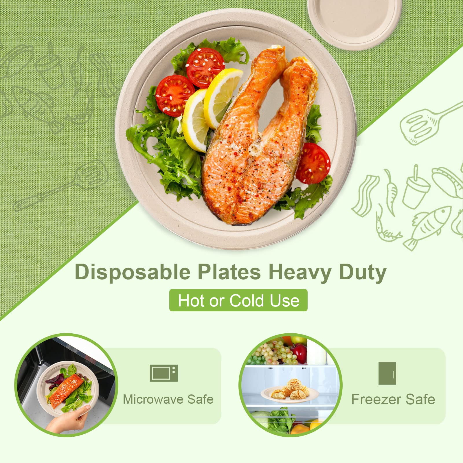 Pony Packaging 10 Inch Disposable Paper Plates, 250 Count (1 Pack)