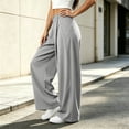 thumbnail image 5 of cocolona Womens Casual Pleated Dress Pants Elastic Waist Straight Wide Leg Commute Office Work Pants with Pockets, 5 of 5