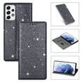 thumbnail image 1 of SaniMore Magnetic Flip Wallet Case for Samsung Galaxy A33 5G 6.4", PU Leather Ultra-Thin Glitter Cover Buil-in Card Slot & Kickstand Shockproof Protective Shell for Samsung A33 5G, Gray, 1 of 8