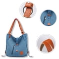 thumbnail image 3 of Sac à Main en Toile Sac à Bandoulière Sac à Main Sac à Dos de Loisirs pour l'École Sac à Dos convertible, 3 of 5