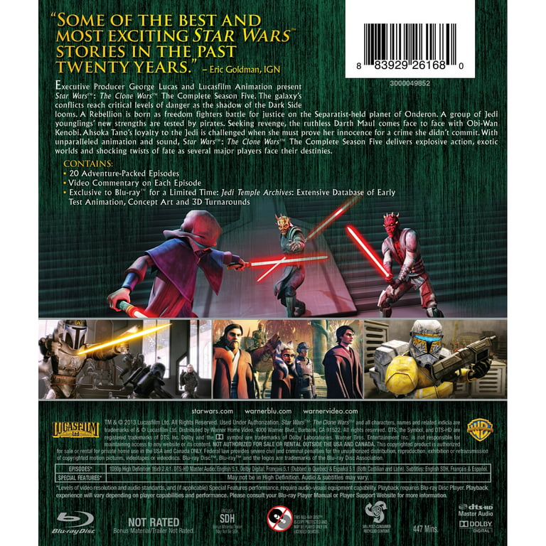 Star Wars Clone Wars - Season 1-5 [Blu-ray] [Region Free]: : Star  Wars-Clone Wars: DVD & Blu-ray