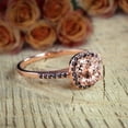 thumbnail image 4 of Limited Time Sale: 1.25 Carat Round Cut Morganite and Black Diamond Engagement Ring in 10k Rose Gold, 4 of 5