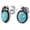Blue-Larimar, variant on Womens Style Gemstone Bezel Leaf Rope Stud Earrings in Sterling Silver