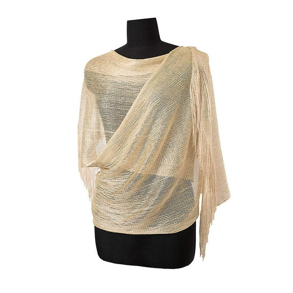 Beige Wedding Scarf Shawl / Nude Metallic Shawl / Champagne Bridesmaid Shawl / Wedding Favor / Bridal Wrap / Wedding Shawl / Bridal Cover Up