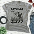 thumbnail image 2 of Catzilla Cute Cat T-shirt, Unisex Women's Men's Shirt, Funny Catzilla Cat Silly Kitty Gift, Dark Heather Gray, Medium, 2 of 6