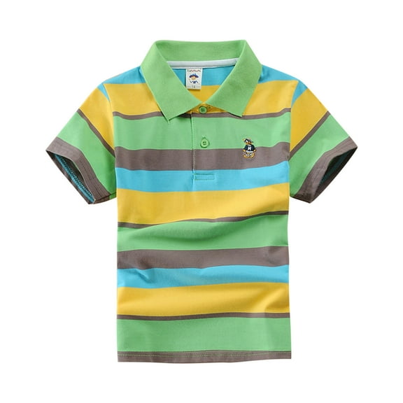 Atogsazn Toddler Boys Summer Tshirt Kids Casual Cotton Short Sleeve T-shirt Basic Top Clothes for Children 02-Green 10-11 Years