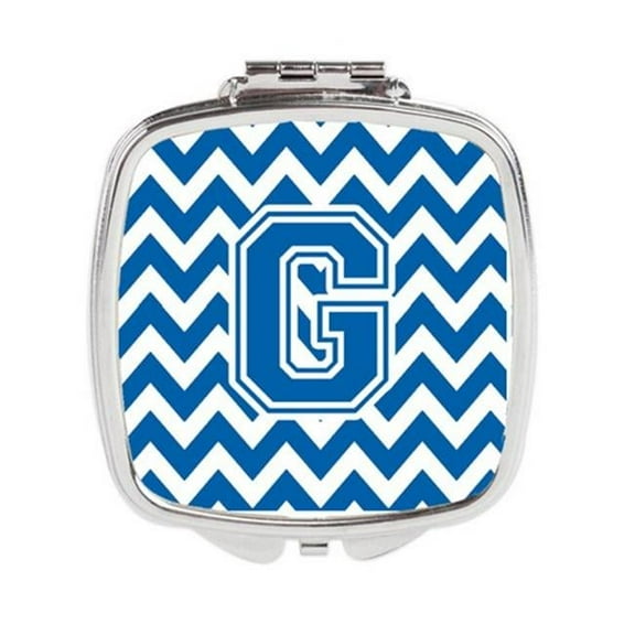 Letter G Chevron Blue & White Compact Mirror - Blue & White - 3in. H x 0.3in. W x 2.75in. L