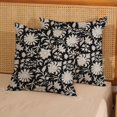 thumbnail image 2 of Black White Floral Pillow Covers 18x18 Inch 2 Pcs Spring Vintage Flower Decor Throw Pillows Boho Rustic Seasonal Outdoor Farmhouse Decoration Pillowcase Linen Cushion Cover for Couch Sofa Bed, 2 of 6