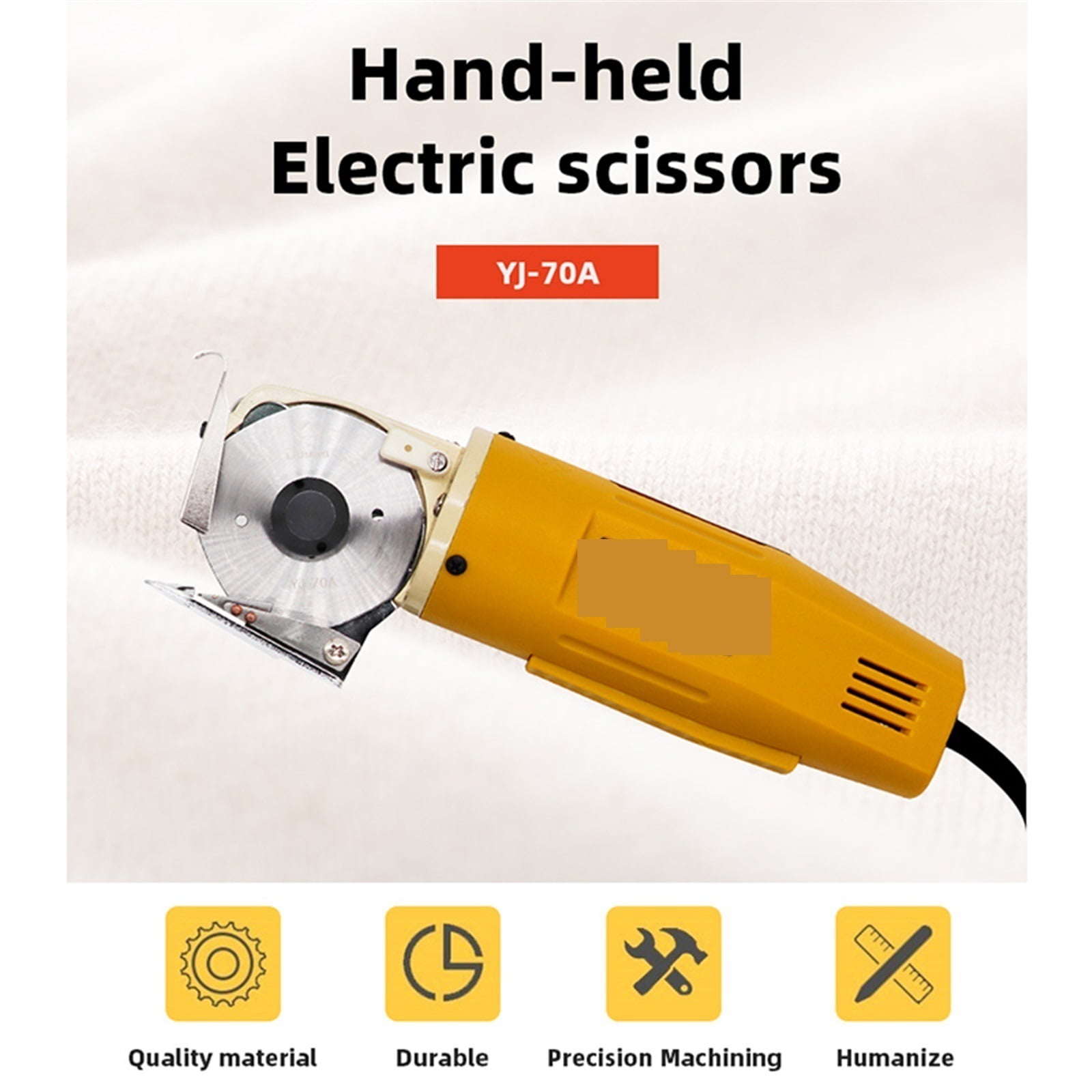 Electric Scissors Shears Cloth Cutter Fabric Cutting Machine Kit Cutting Tools For Clothes Leather Fabric 70mm 170W ,High Efficiency