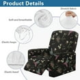 thumbnail image 4 of SCRAWLGOD Hummingbird Daisy Floral Print Black Recliner Chair Covers Stretch Slipcovers for Recliner 4-Piece Washable Recliner Protector 1 Seat Sofa Cover Furniture Protector with Pocket, 4 of 7