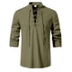 thumbnail image 2 of Mens Slim Fit Camisas de Manga Larga Cuello de Pie Suéter Blusa para Hombres, Camisas de Manga Larga Casual Elegante Color Sólido Superior, Suave Ligero de la Moda de Verano Tee, 2 of 7