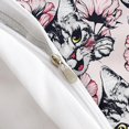 thumbnail image 4 of Juego de Funda Nórdica Gato Tamaño King, Juego de Cama Gatito Floral para Niños, Niñas, 3 Piezas, 4 of 8