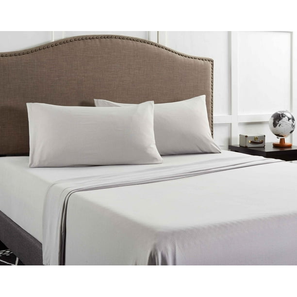 Mainstays Knit Jersey Bedding Sheet Set, Gray, Queen, Cotton Blend