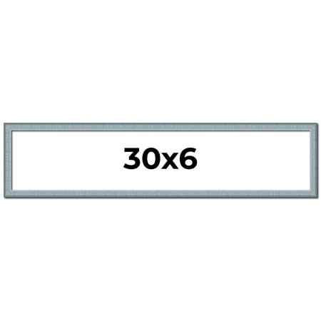 30x6 Frame Rustic Sky Blue Solid Wood Picture Frame | 0.75 Inch Moulding Width |Includes UV Acrylic