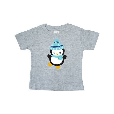 

Inktastic Cute Penguin Penguin With Blue Hat And Scarf Gift Baby Boy or Baby Girl T-Shirt