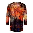 thumbnail image 4 of Awdenio New Years Eve Outfits Women 3/4 Sleeve Round Neck New Year Printed Graphic Oversize Tops, 4 of 5