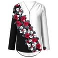 thumbnail image 3 of Womens Zipper Chiffon Blouses 2024 Elegant Dressy Business Office Work Tunic Tops Casual Shirt Ladies V Neck Half Zip Up Loose Fit T Shirts Tee Pullover Blouse Plus Size, 3 of 4