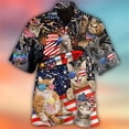 thumbnail image 2 of Camisa hawaiana divertida para hombre, sudadera playera con estampado de gato y música en 3D, camisa de manga corta de diseñador callejero, ropa para hombre de alta calidad, 2 of 5