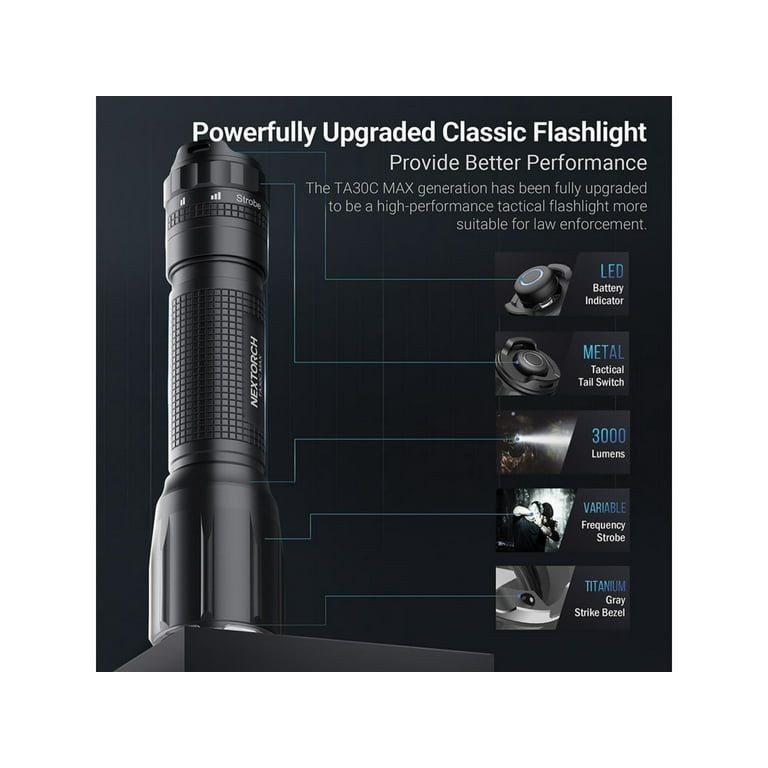 Free Shipping! Nextorch TA30C Max LED Flashlight, Lithium Ion