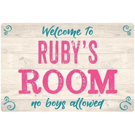 RUBY'S Room Kids Bedroom Sign Gift 8x12 Metal Sign 108120089079