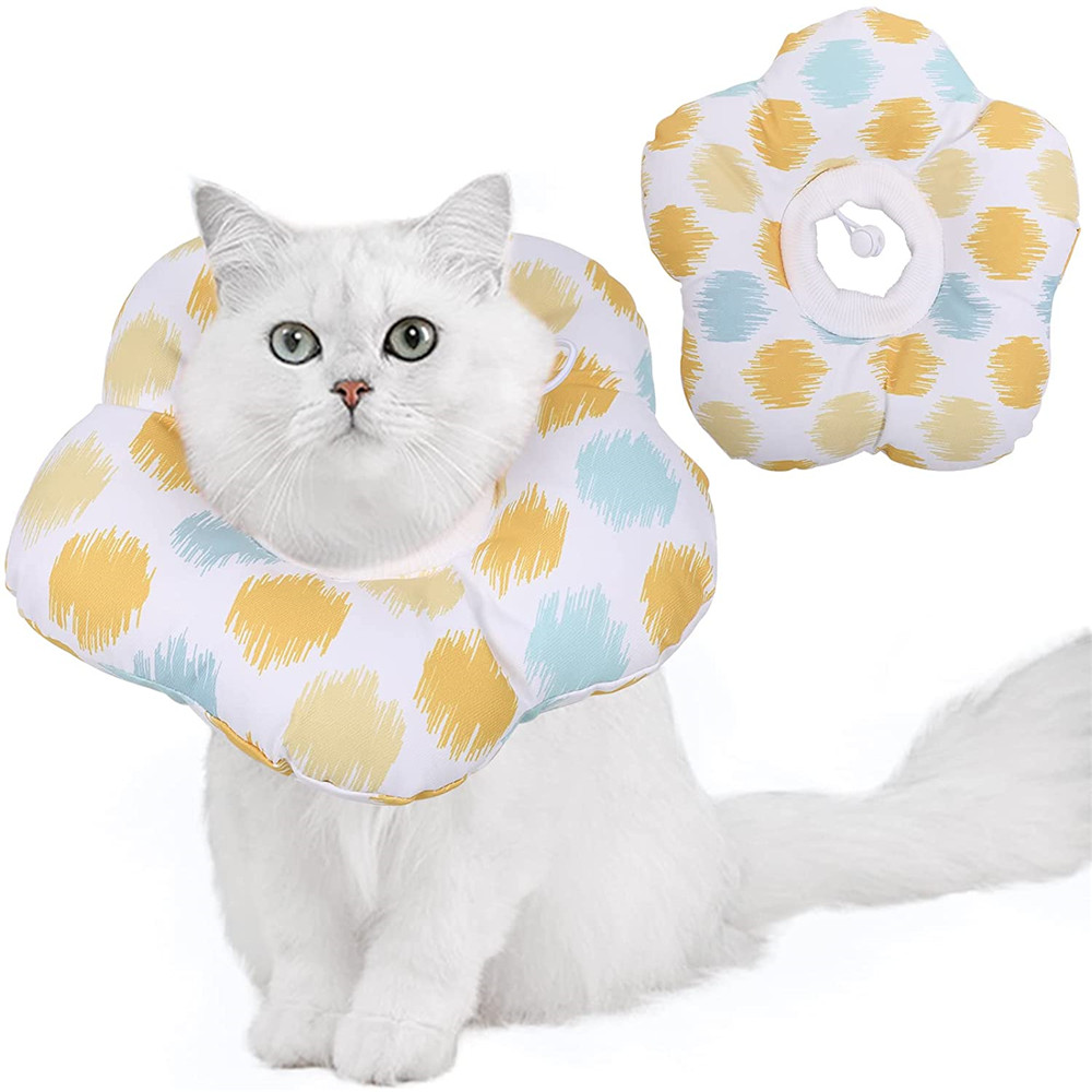 Cat Recovery Collar Cute Sun Flower Neck Cat Cones After Surgery
