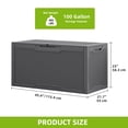 thumbnail image 2 of Uforic Lockable 100 Gallon Resin Deck Box, Heavy-Duty Weather Resistant Outdoor Storage Chest, Versatile Storage Solution for Patio Accessories and Daily Essentials,Dark Gray, 2 of 6