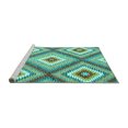 thumbnail image 2 of Ahgly Company Machine Washable Indoor Rectangle Southwestern Turquoise Blue Country Area Rugs, 5' x 8', 2 of 4