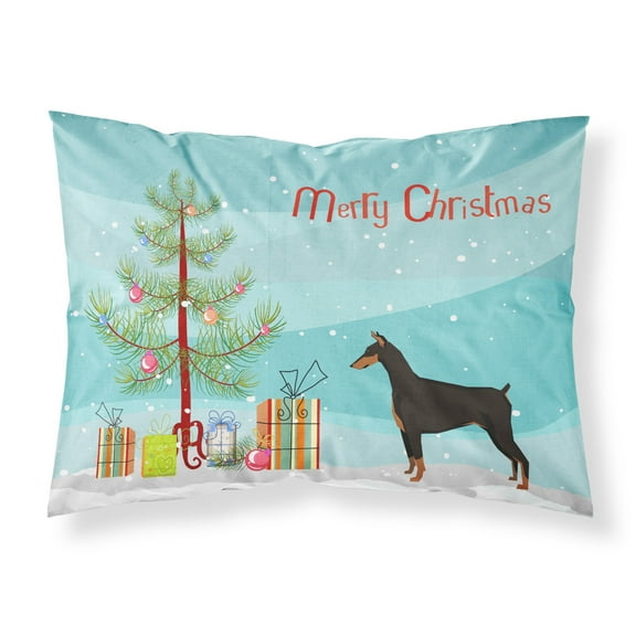 Doberman Pinscher Christmas Tree Fabric Standard Pillowcase