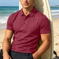 thumbnail image 4 of Golf Shirts For Men Short Sleeve Lapel Button Polos-Collared Texture Tops Casual Moisture Wicking Polos Shirt (2XL, Red), 4 of 9