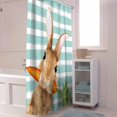 thumbnail image 6 of Easter Shower Curtain Bunny Rabbit Carrot Shower Curtains for Bathroom Decor Water Color Stripe Bath Curtains Sets for Spring Easter Bathroom Decor Fabric Waterproof Small Stall 36" X 72", 6 of 6