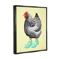 thumbnail image 4 of Stupell Industries Chicken Hen Vibrant Rubber Clogs Farm Animal Graphic Art Luster Gray Floating Framed Canvas Print Wall Art, Design by Amelie Legault, 4 of 5