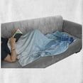 thumbnail image 6 of Nautical Soft Flannel Fleece Throw Blanket, Monochrome Anchor Illustration Deep down in the Sea Bottom Be Strong and Stable, Cozy Plush for Indoor and Outdoor Use, 50" x 60", Pale Blue, by Ambesonne, 6 of 6
