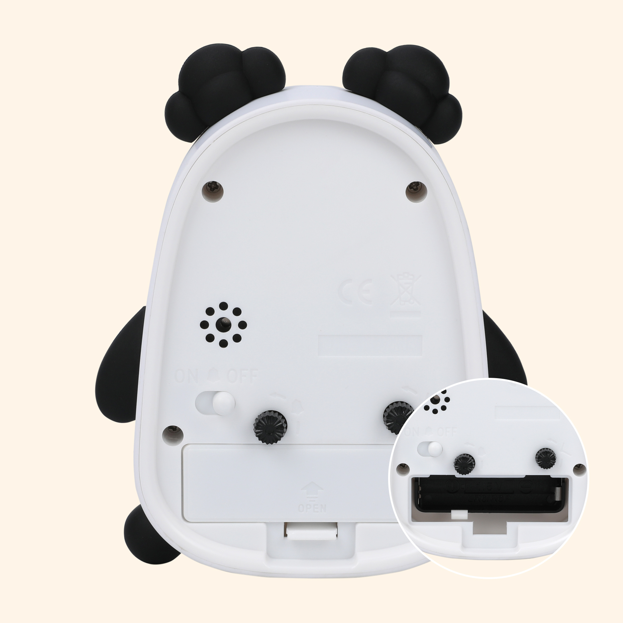 Unique Bargains Silent Non Tick Cute Alarm Clock Black 4.1"L x 1.6"W x 5.5"H