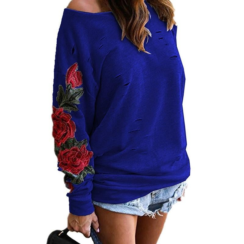 floral embroidered sweatshirts