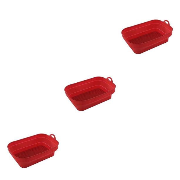 Naiovety Cesta de freidora de aire de silicona, bandeja para ollas, molde para freidora de aire de forma cuadrada, bandeja para hornear Type1 NO1