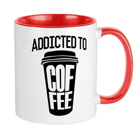 

CafePress - Addicted To Coffee - Ceramic Coffee Tea Novelty Mug Cup 11 oz