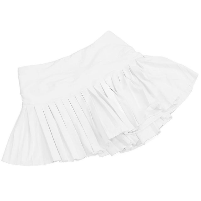 Summer Pleated Skirt Soft Breathable White Tennis Shorts Skirt with Pockets for Girl Women Fitness XL