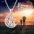thumbnail image 2 of CUOKA MIRACLE Father Daughter Pendant Crescent Sterling Silver Necklace Father Daughter Necklace Gifts from Dad Mom, I Love You Forever to My Daughters Father's Day Birthday Gifts from Dad & Mom, 2 of 8