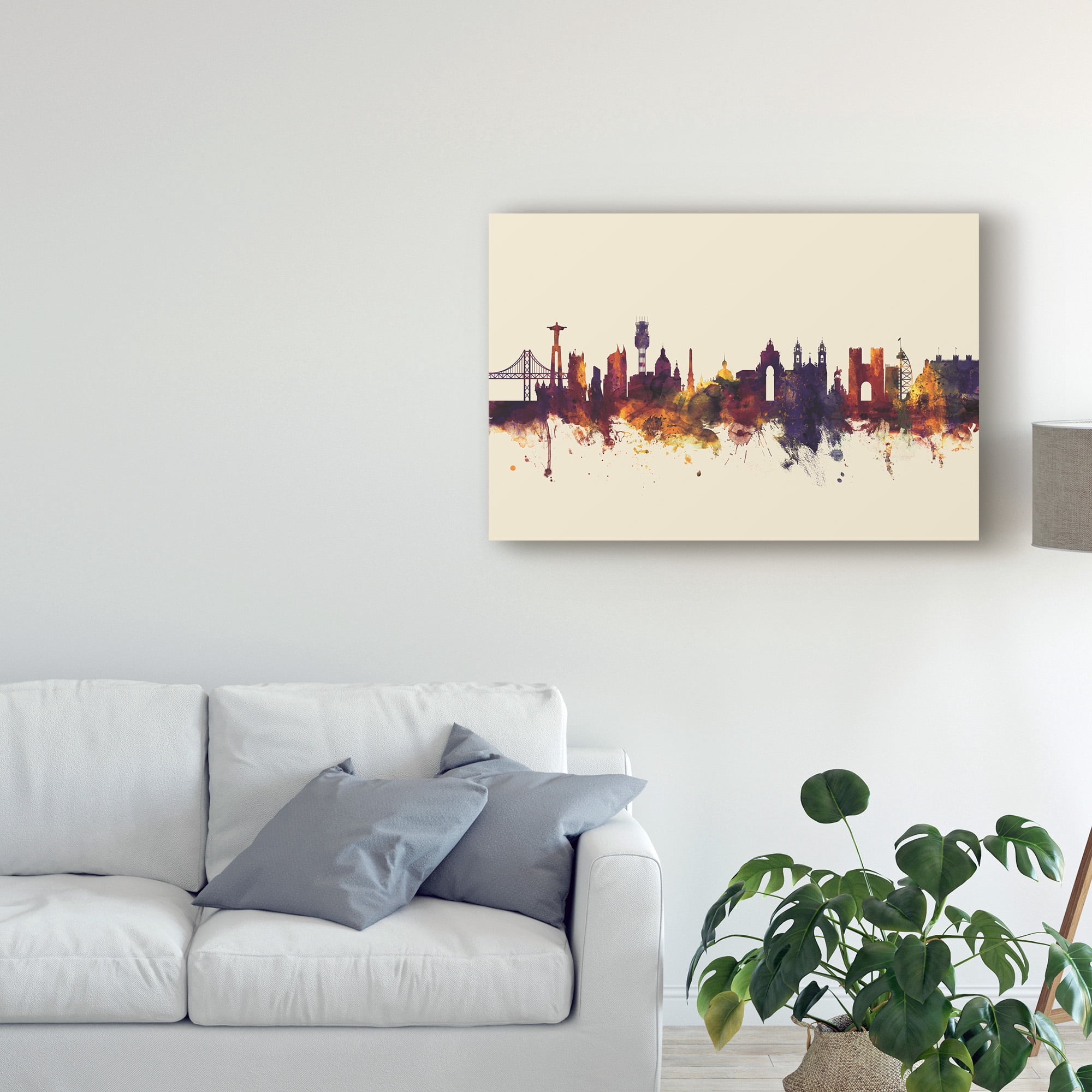 Trademark Fine Art 'Lisbon Portugal Skyline III' Canvas Art by Michael Tompsett