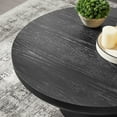 thumbnail image 6 of Kevinplus 35.98inch Round Coffee Table with Cylindrical Leg,Wood Veneer Tabletop Table,Rounded Sofa Side Table for living Room Office,Black, 6 of 7