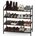thumbnail image 2 of Simple Houseware 4-Tier Shoe Rack Storage Organizer 20-Pair, Brown, 2 of 6
