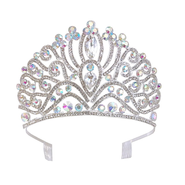 SHISUYAN 1pc Rhinestones Crystal Wedding Crown Shiny Bride Headpiece Crown Headwear